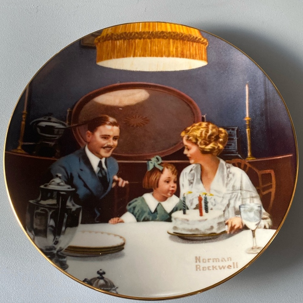 1984 Knowles Norman Rockwell Collectors Plate The Birthday Wish